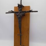 Brutalist sculpture, crucifix by René Mignion, France, 1967