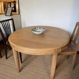 Table à manger extensible ovale Art Déco en bois