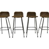 Ensemble de 4 tabourets de bar vintage Dirk van Sliedregt Rohe Noordwolde 1960