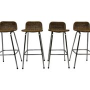 Set of 4 vintage bar stools Dirk van Sliedregt Rohe Noordwolde 1960's