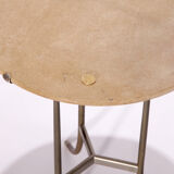 Table d'appoint Cedric Hartman en bronze avec plateau en granit biseauté, États-Unis années 70