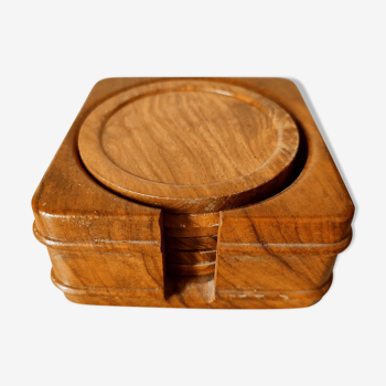 Olive wood coaster