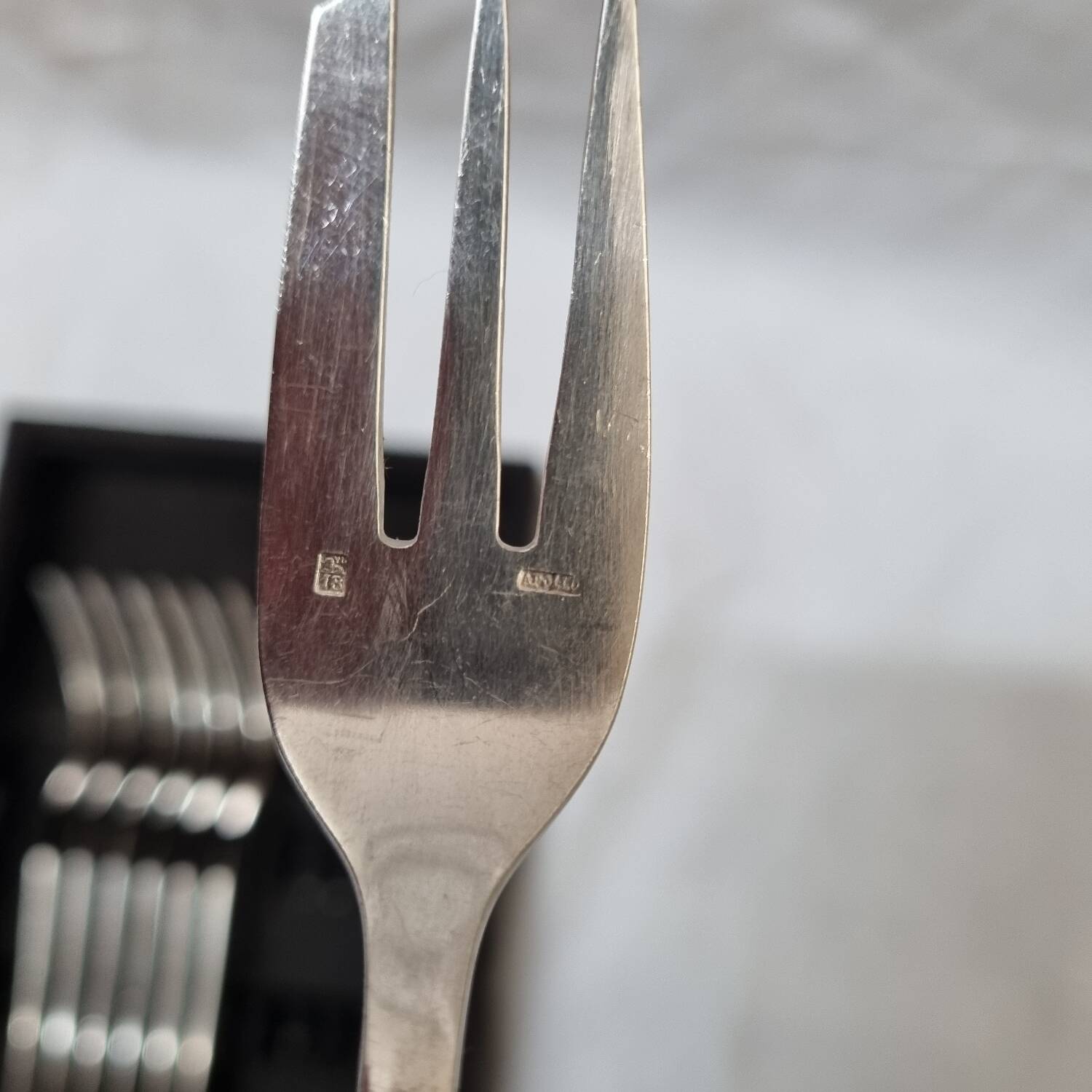 7 Apollo cake forks, Art Deco