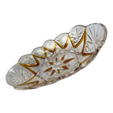 Vintage amber color / glass crystal bowl / dish