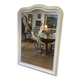 Louis Philippe mirror patinated in white by a lacquer artisan