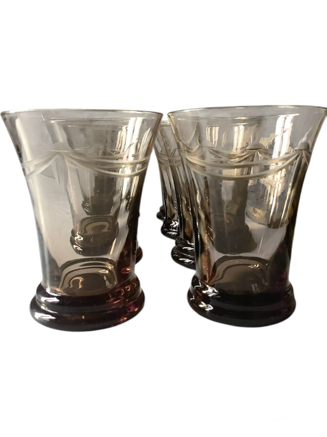 8 smoked glass glasses