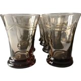 8 smoked glass glasses
