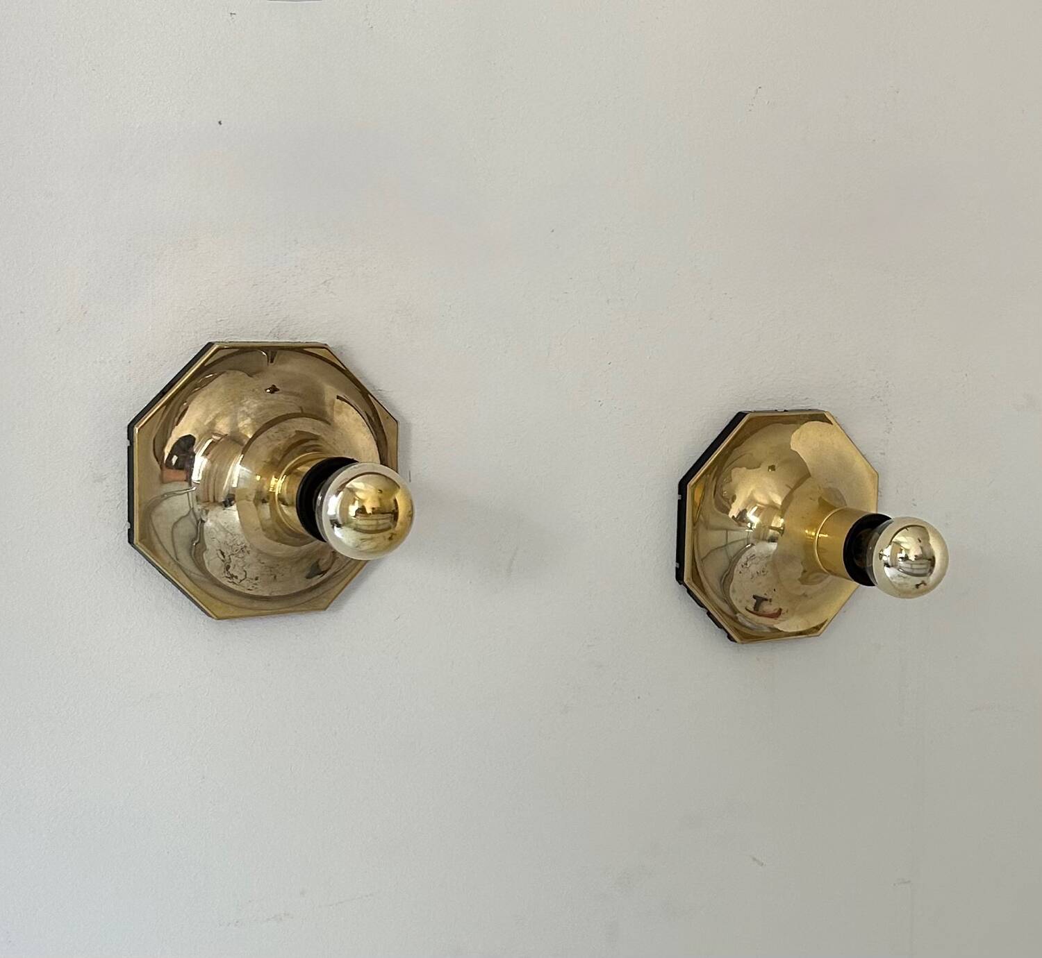 Pair of vintage brass sconces by Motoko Ishii for Staff Leucthen, 1970s