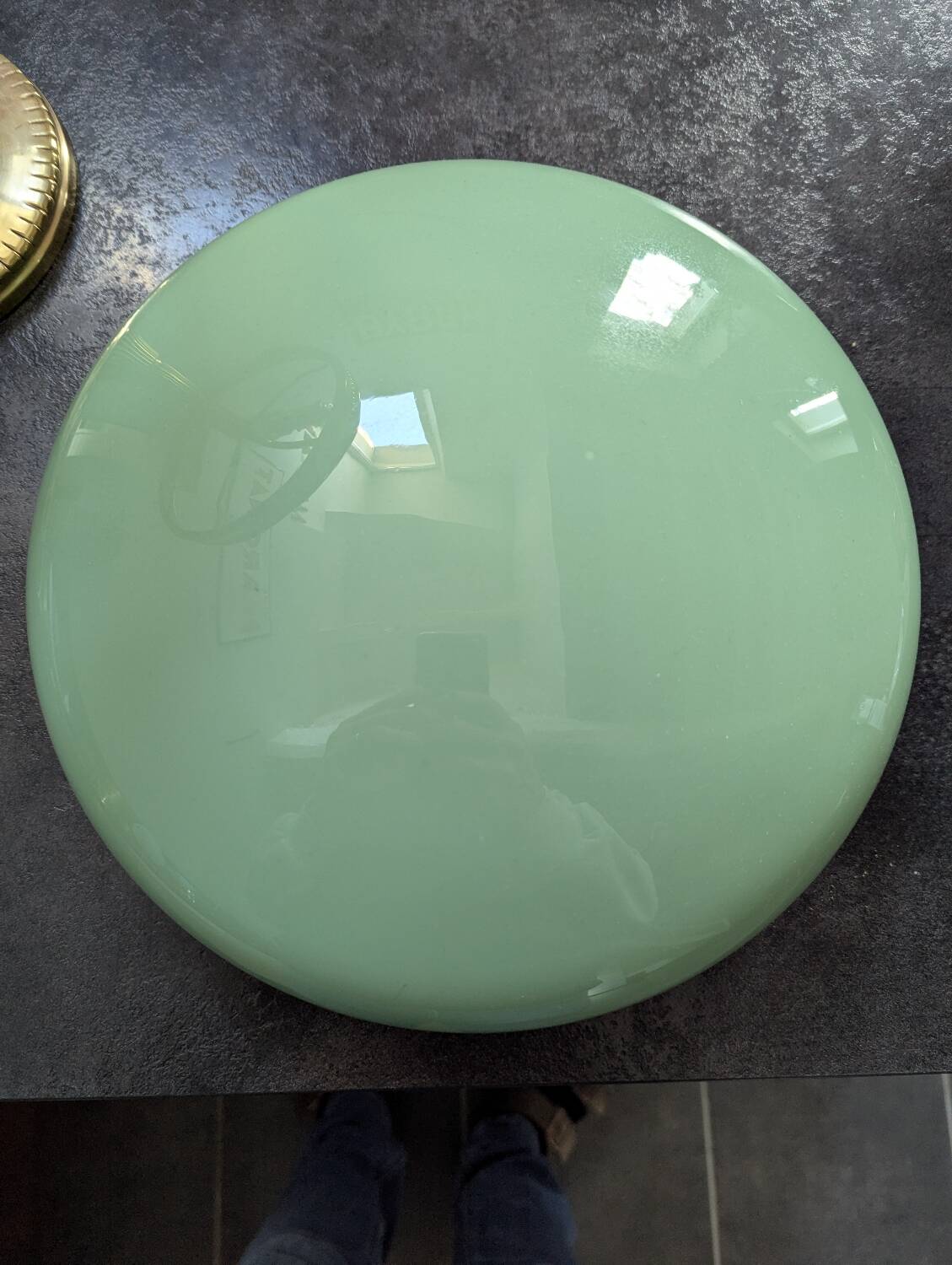 Antique Second Empire Napoleon III table lamp, 1870, brass and opaline glass