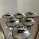 Series of 6 vintage stainless steel ice cream cups