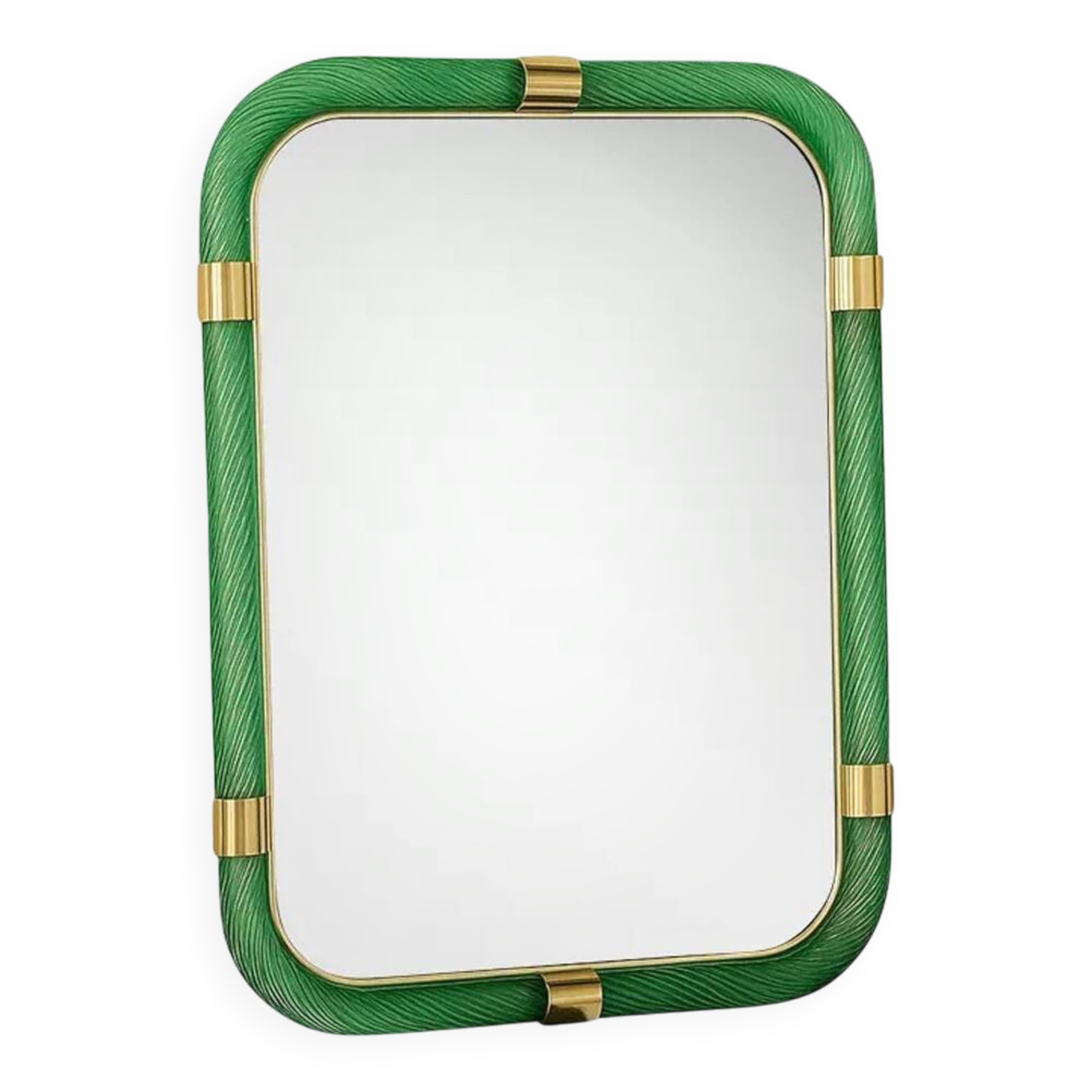 Rectangular "Torciglione" Wall Mirror Murano Glass in Barovier Style