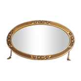Old mirror frame Art Deco wood & gilded stucco 54x32,5 cm SB