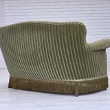 1960s, Danish 2-seater sofa, original furniture velour, beech wood.