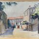 Tableau : aquarelle - paysage méditerranéen