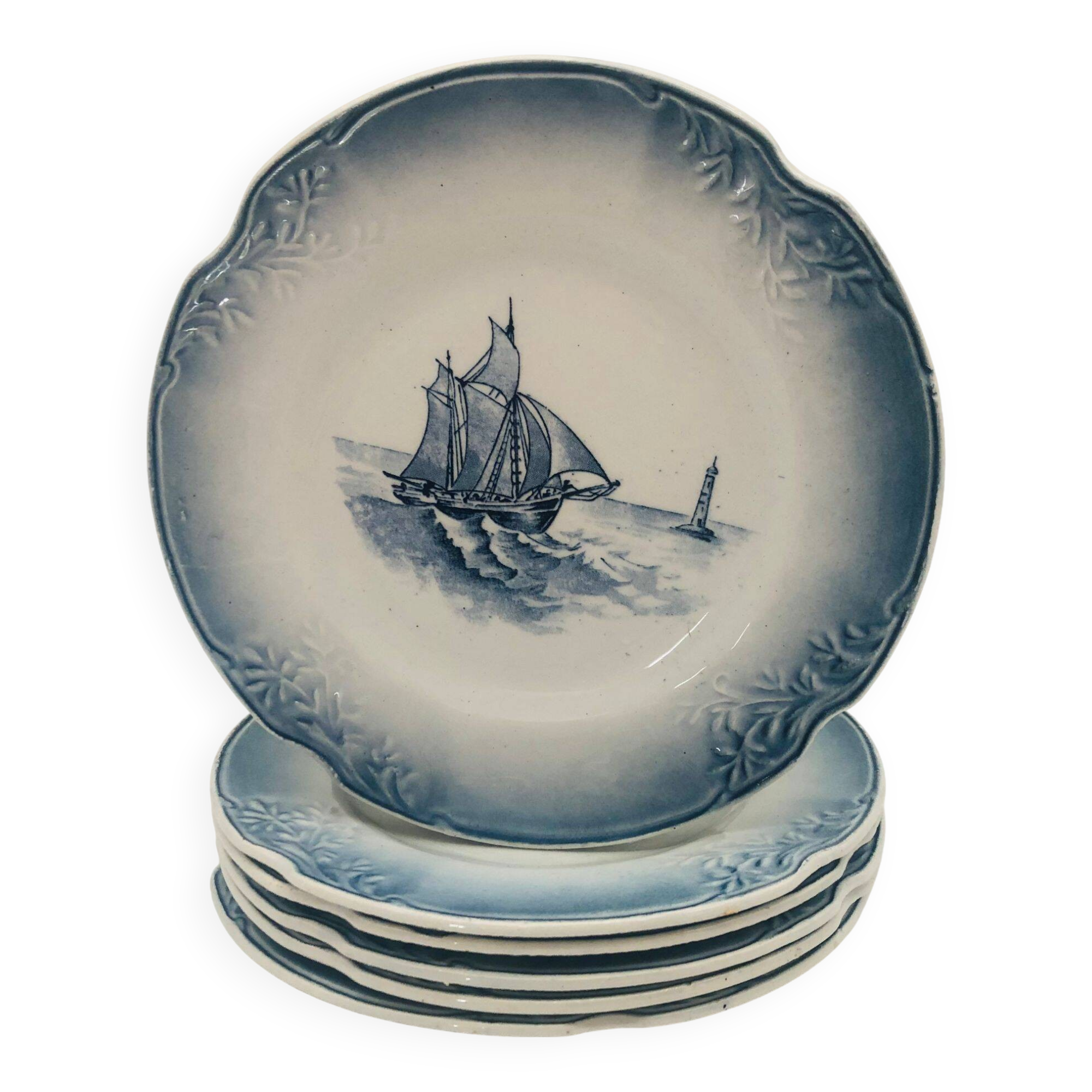 6 "Orchies Nord France" Plates, Marine Model
