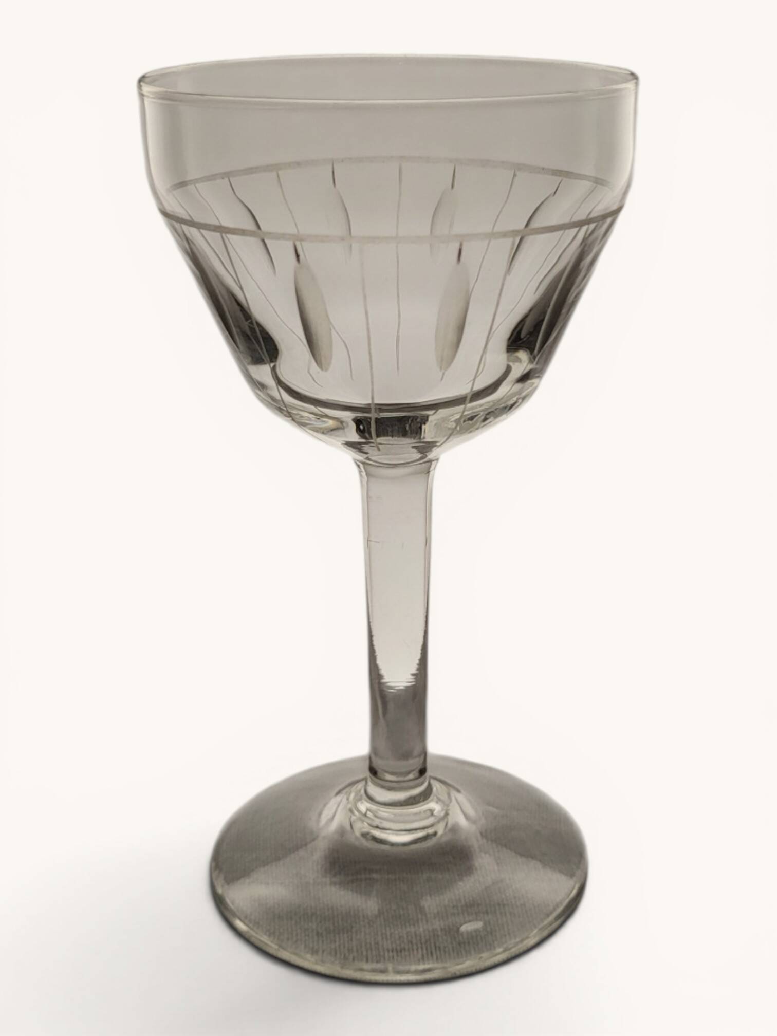6 Art Deco red wine glasses