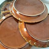 Set of 6 compartmentalised glazed ceramic plates, 1960s-70s.