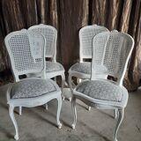 Lot de 4 chaises cannées relookées