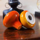 Salt and pepper in orange ceramic, 60s