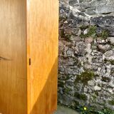 Armoire en chêne 3 portes miroir pieds compas