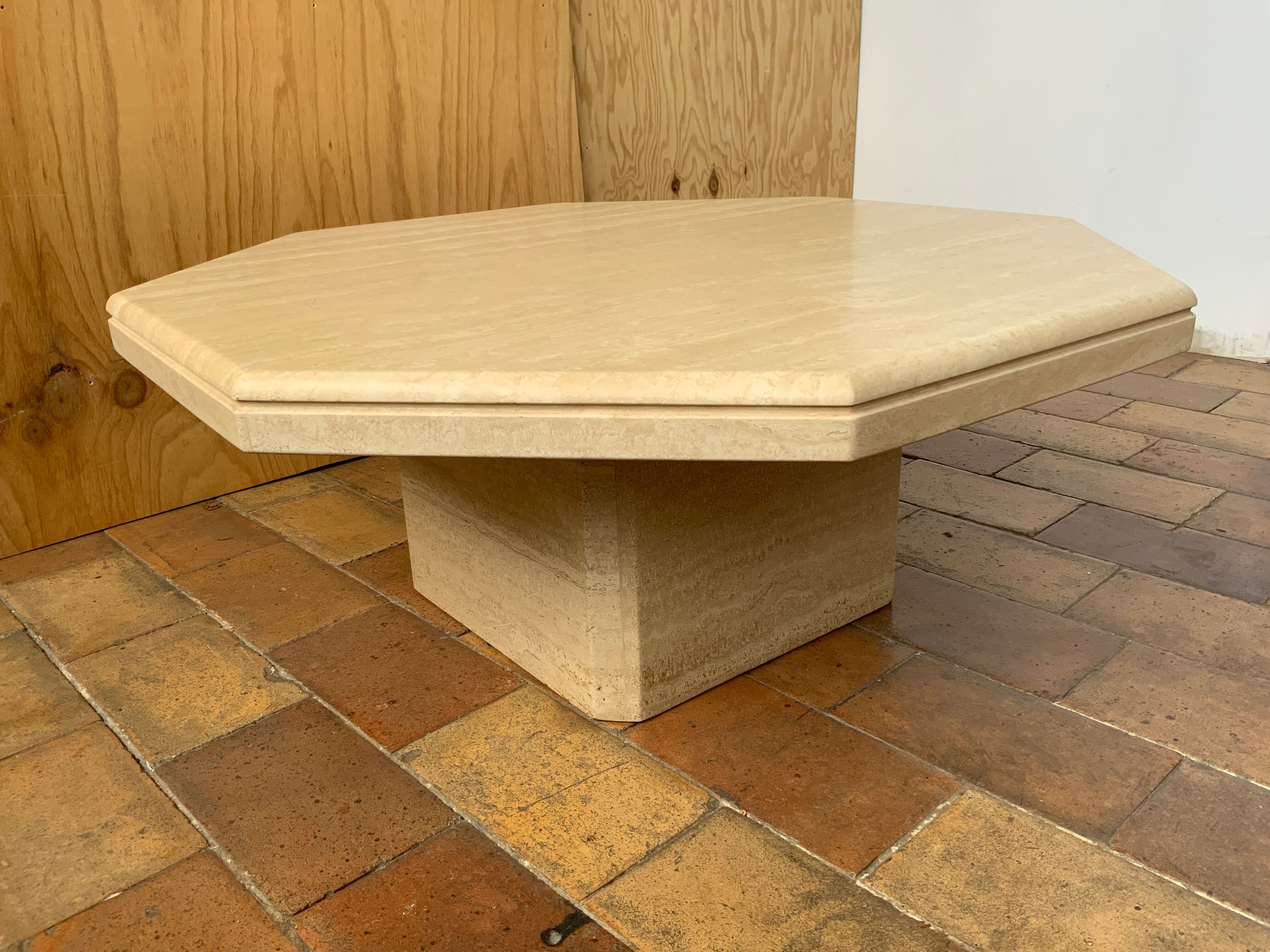 Travertine coffee table