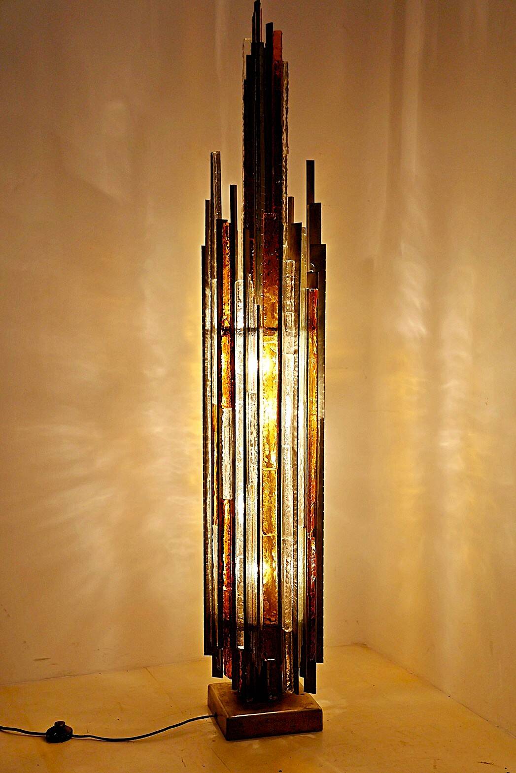 Poliarte Brutalist Floor Lamp, 1970s by Albano Poli