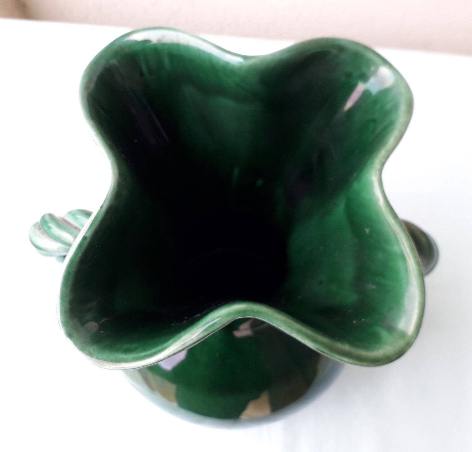 Green ceramic vase