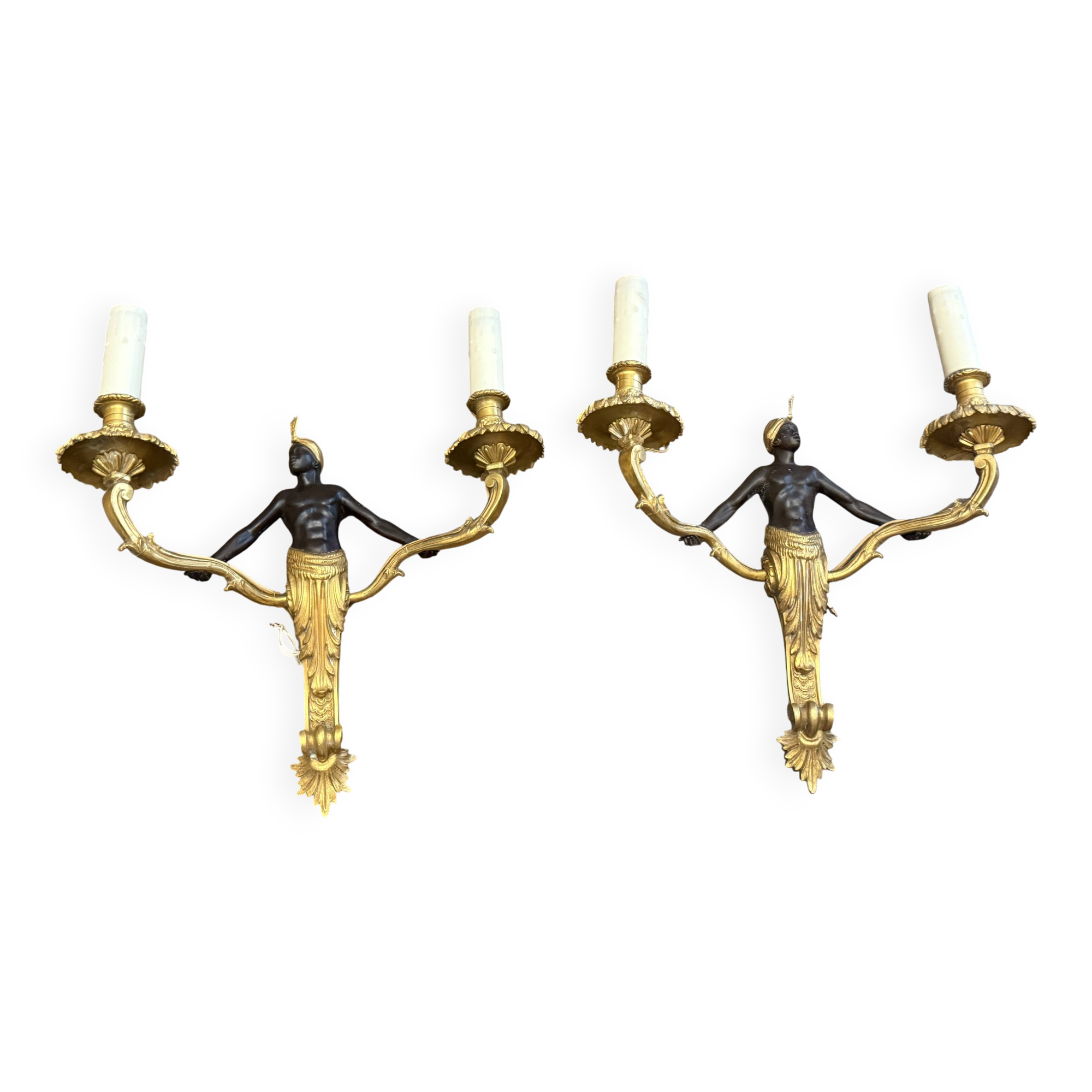 Paire d’appliques Empire en bronze, XIXe siècle