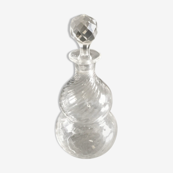 Flacon fiole de parfum en verre vintage hauteur 18 cm
