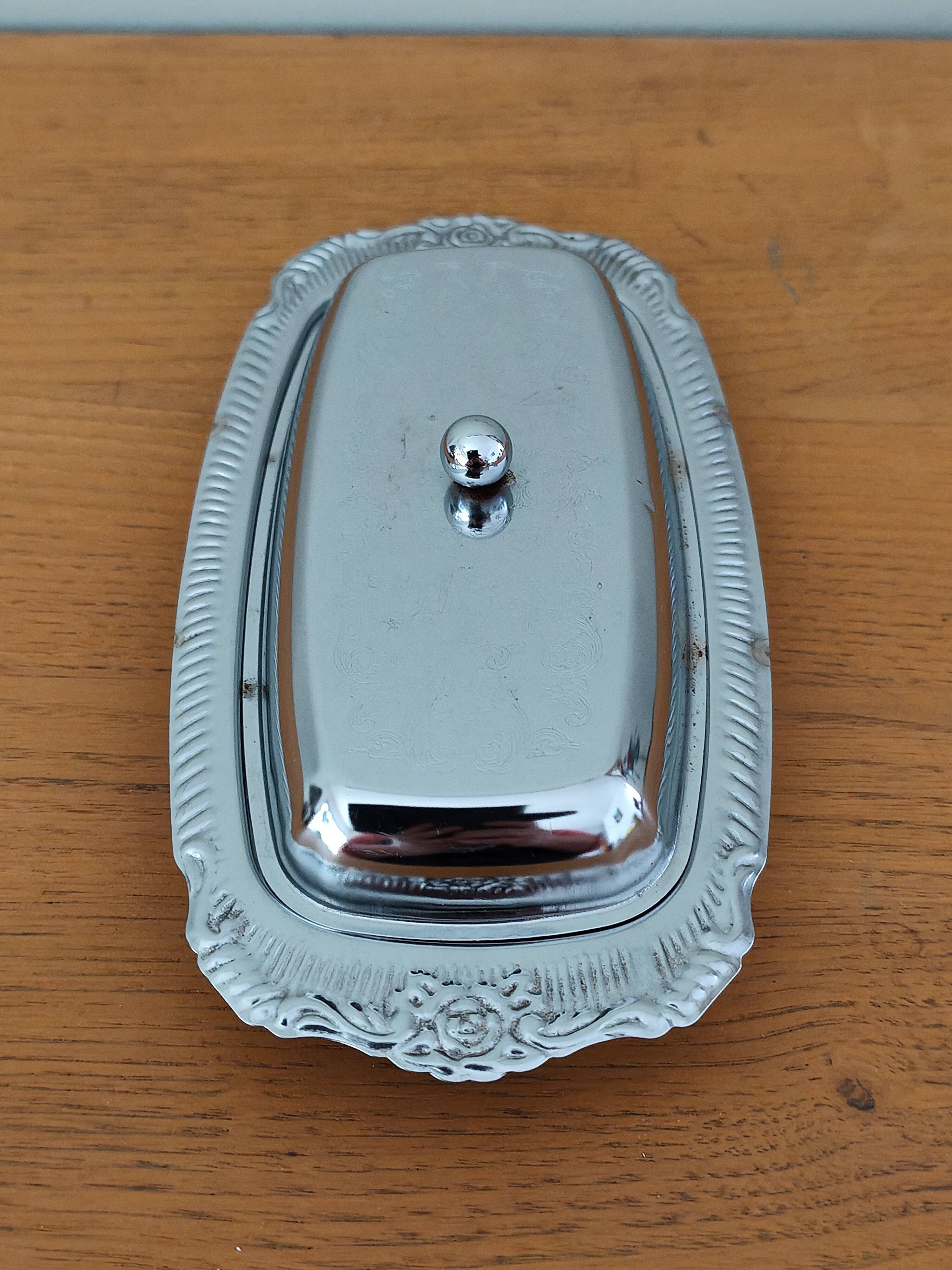 Vintage aluminium butter dish