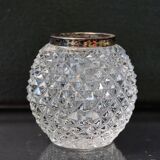Vase en cristal ancien monture en argent sterling 925 Emil Hermann Un vase et un porte-cure-dents