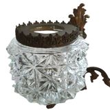 Old Bronze Double Wall Lamp Superb Molded Glass Globe