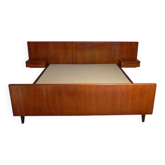 Scandinavian vintage teak double bed