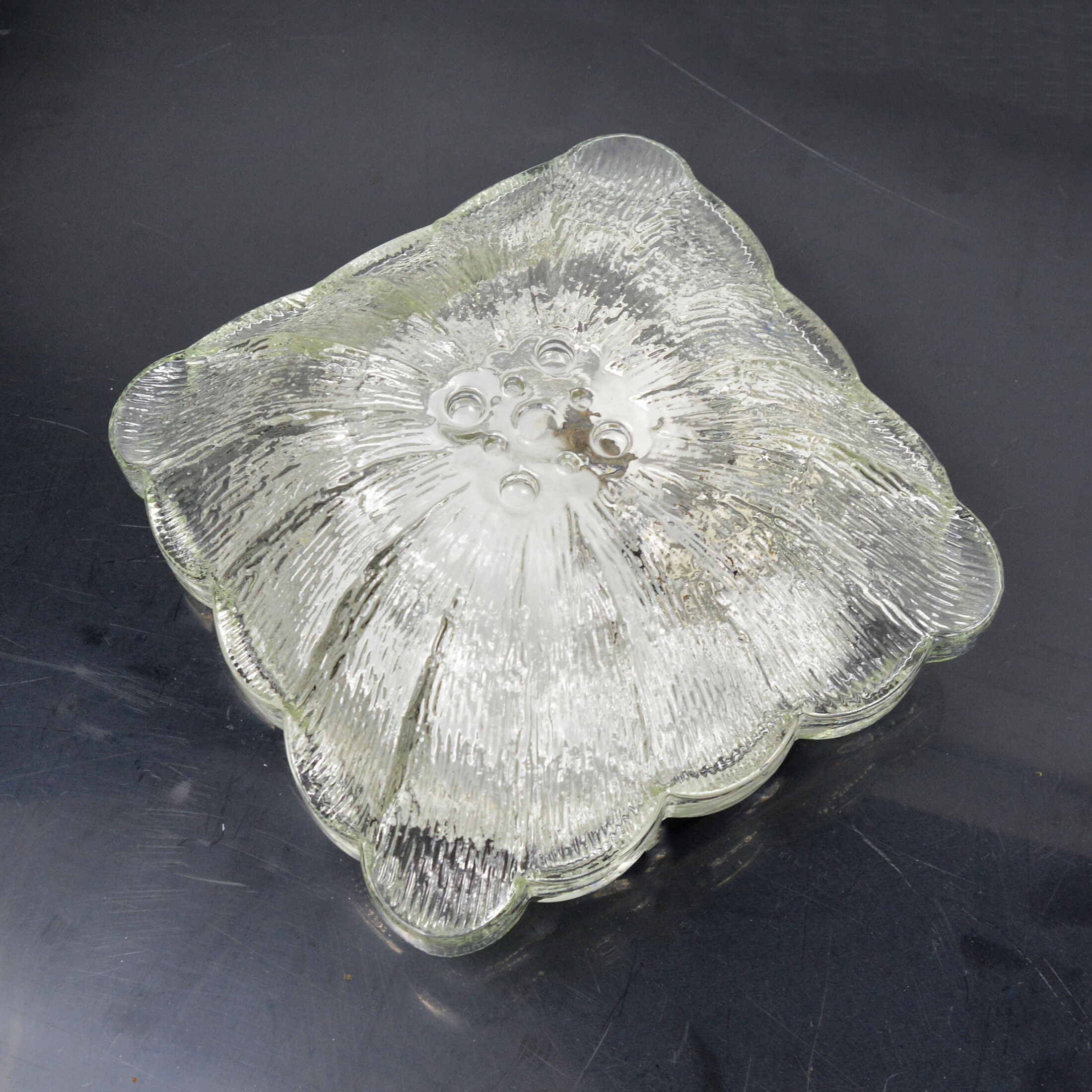 1970s modern glass plafond HP Leuchten, Germany