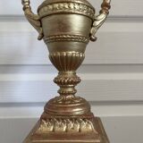 Antique Large Cassolette Lamp Empire Greek Roman Gilded Wood 19th Century 60