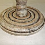 Wooden side table plant holder ivory patina ashtray rotating tray
