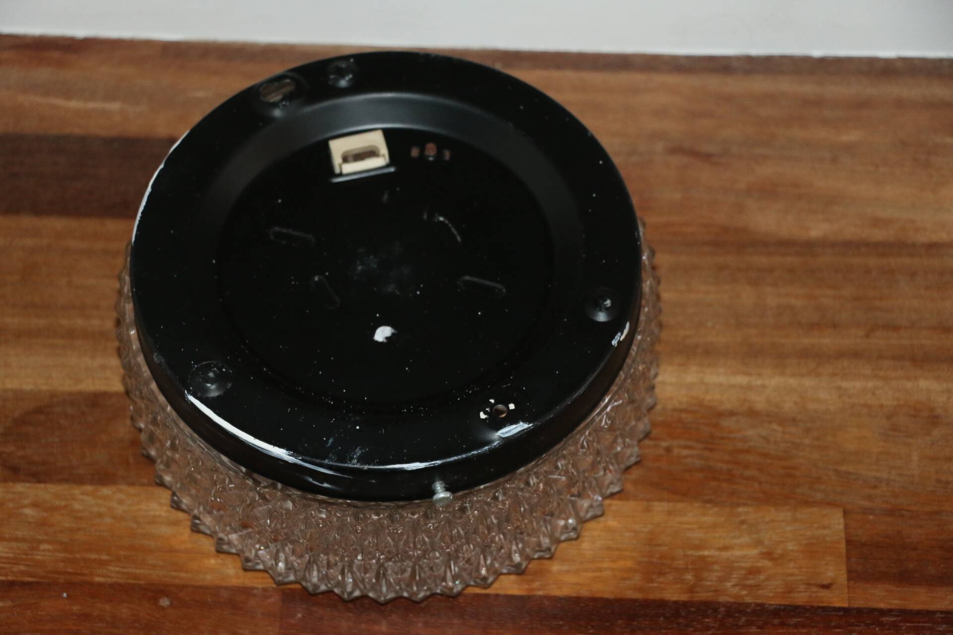 Pair of metal and glass wall/ceiling lights