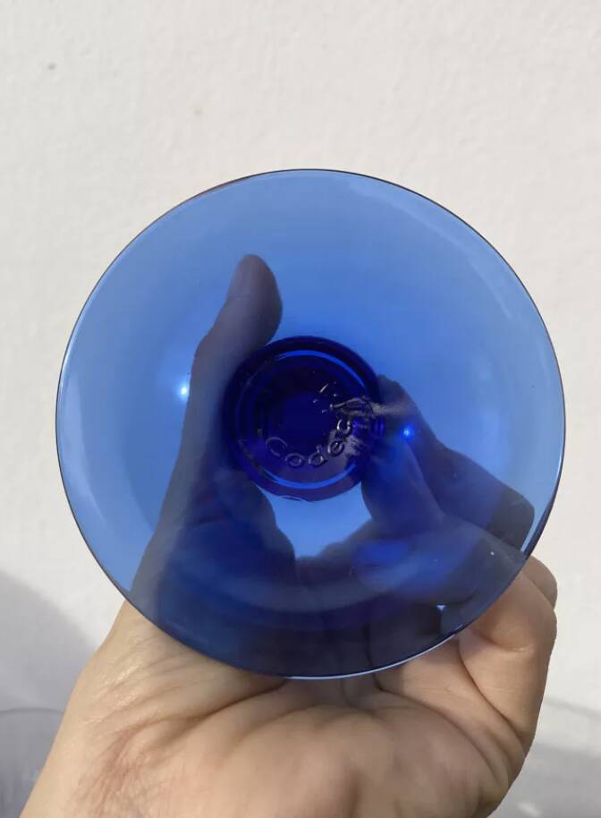 6 80s glass cups