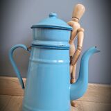 Blue enamelled coffee maker