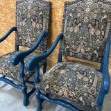 Pair of vintage original tapestry armchairs