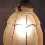 Art Deco lampshade in gilded glass and brass frame - mid 20th century