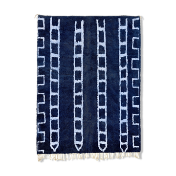 Tapis marocain moderne bleu
