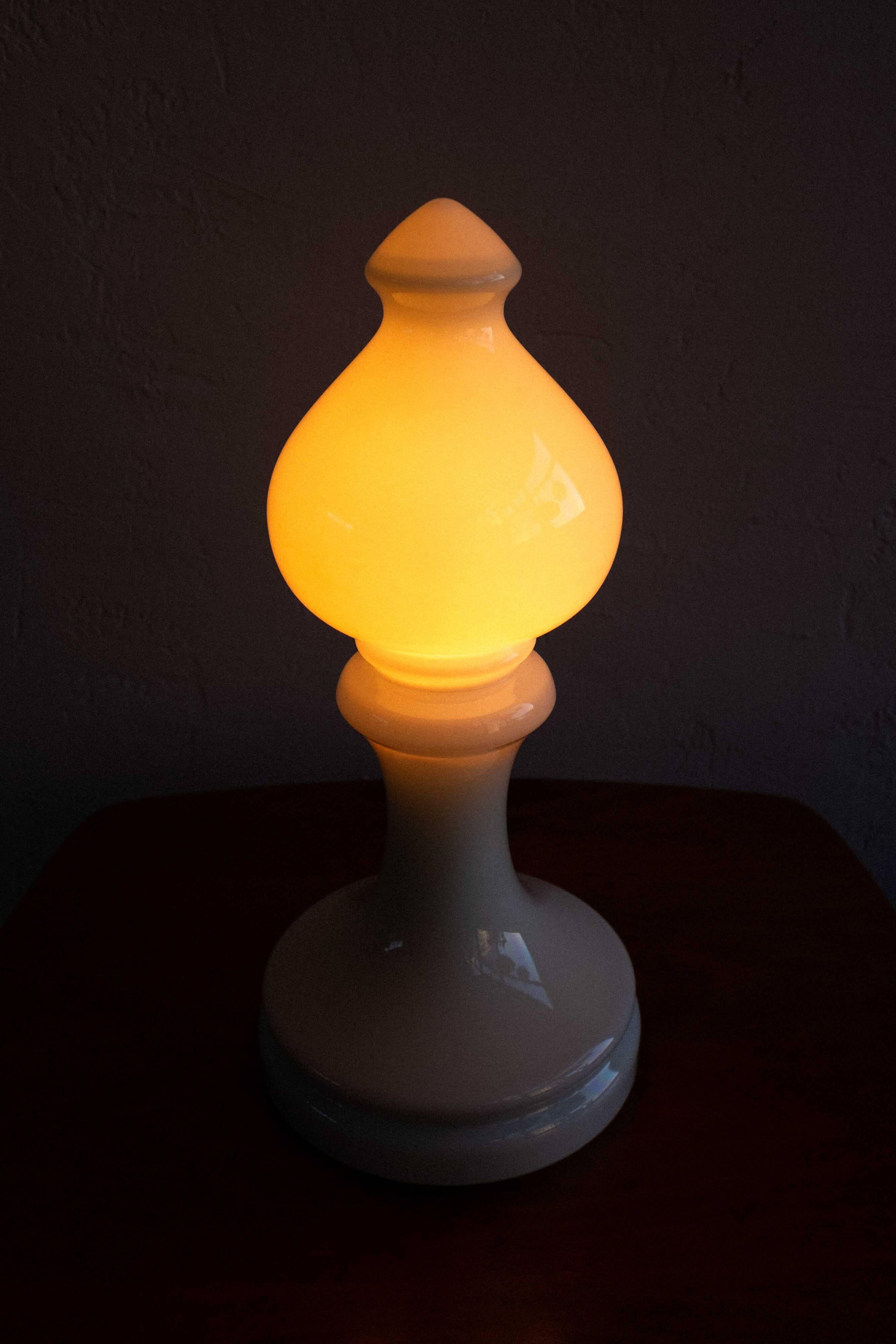 Vintage Czechoslovak Bishop Glass Lamp by Ivan Jakeš, 1970s