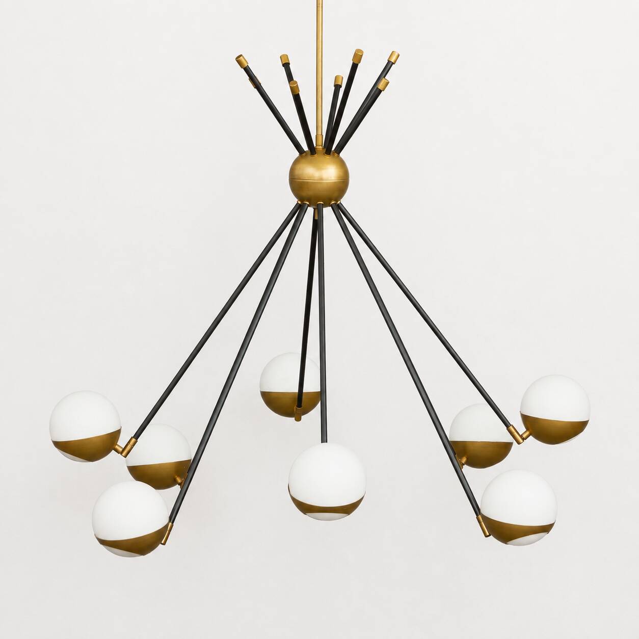 Italian Brass Sputnik Chandelier In Stilnovo Style