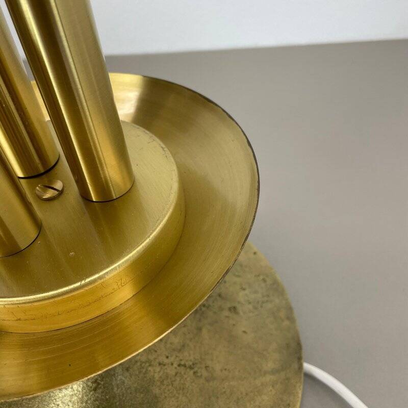 Large Hollywood Regency brass globe table lamp, Italy 1970s