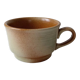 Tasse grès village beige et bleu vert signée