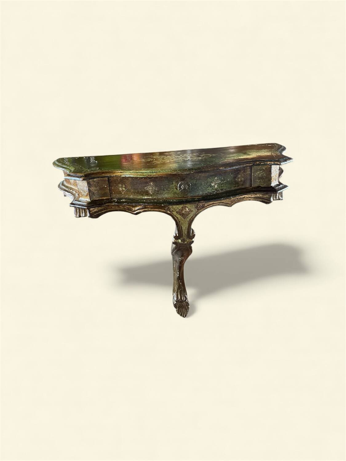 Console florentine vintage en bois doré