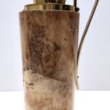 Turned Beech and Parchment Thermos / Jug by Aldo Tura for Macabo, Italy
