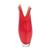 Red vase orange Murano Sommerso Mandruzzato Vintage