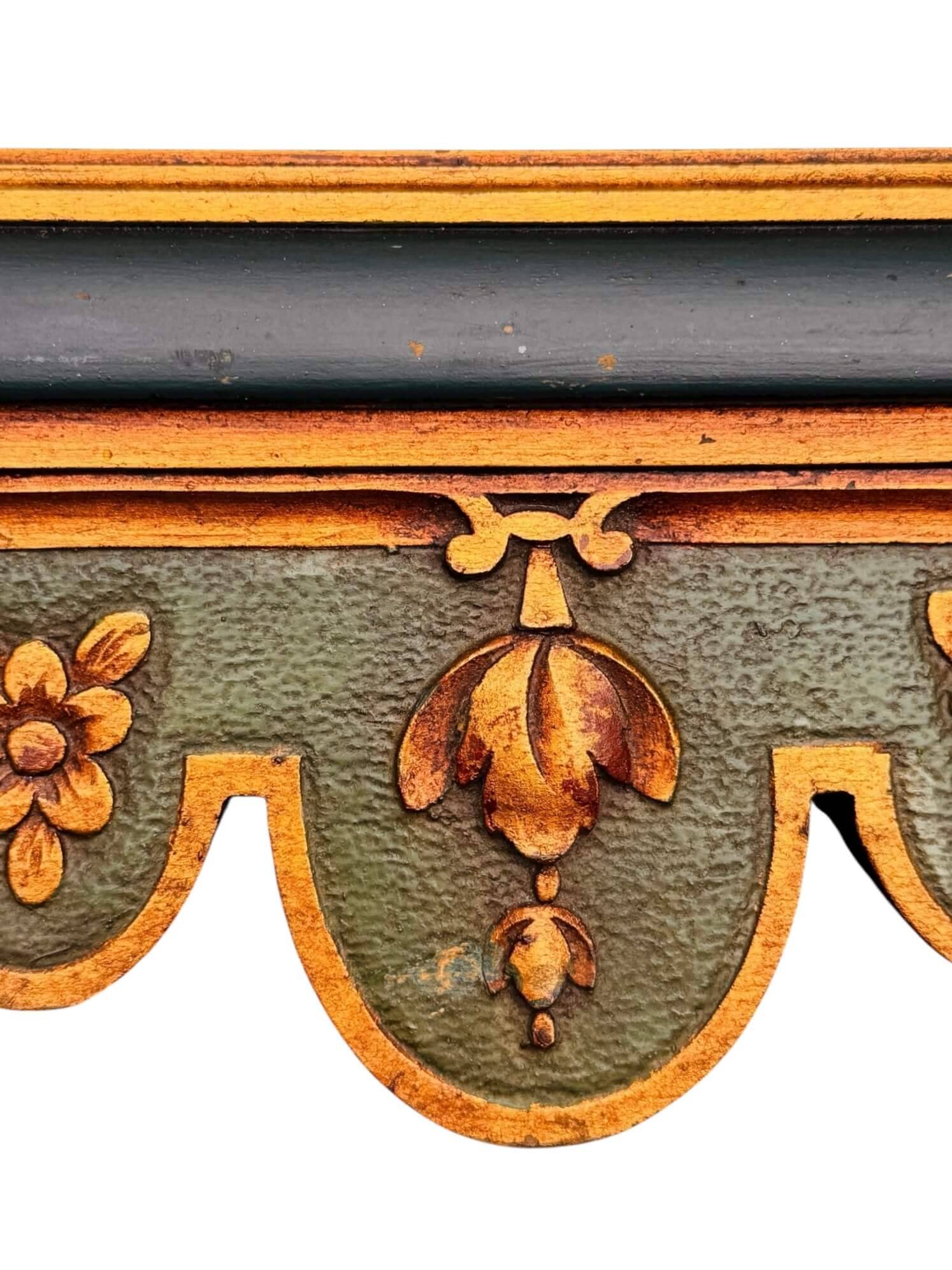 Antique full-length wall mirror in carved wood